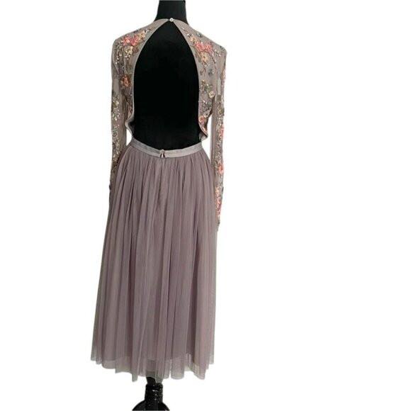 NEW Needle & Thread Size 6  Ditsy Scatter Tulle Dress Midi Pleated Embellished - Picture 7 of 12
